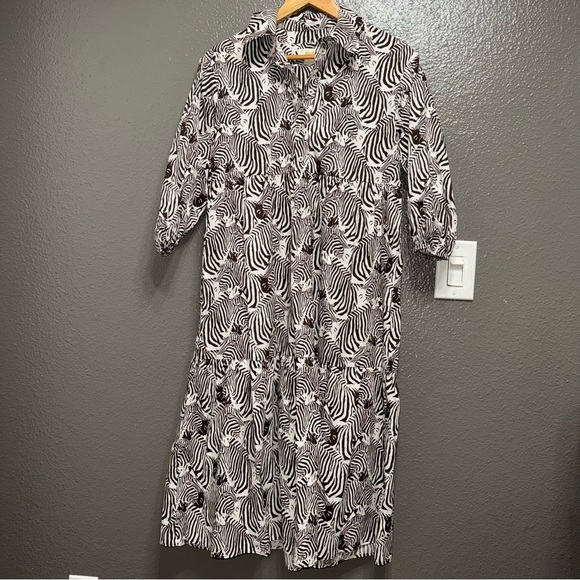 Maeve Bettina Brown and White Zebra Maxi Dress - Picture 3 of 8